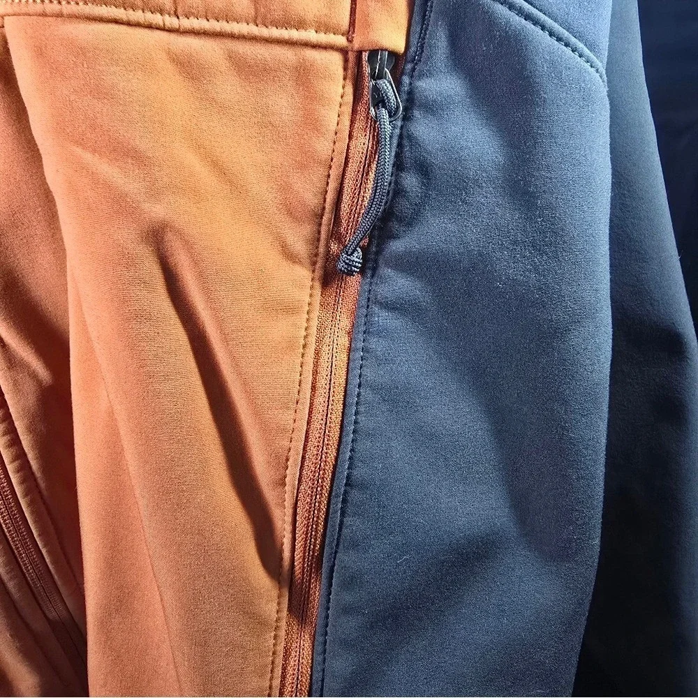 The North Face Apex Bionic Softshell Jacket Mens Large Orange Charcoal Grey Wind